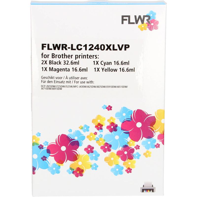 Foto van Flwr brother lc-1280xl multipack zwart en kleur cartridge