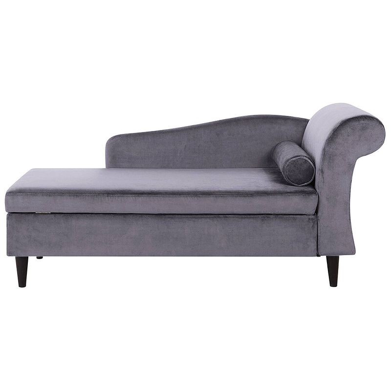 Foto van Beliani luiro - chaise longue-grijs-fluweel