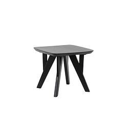 Foto van Side table 44x44x36 cm quenza acacia wood matt black