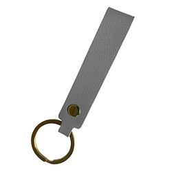 Foto van Basey sleutelhanger leer - leren sleutelhanger met sleutelhanger ring - grijs