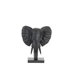 Foto van Light&living ornament op voet 30x15x35,5 cm elephant mat zwart