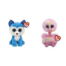 Foto van Ty - knuffel - beanie boo's - prince husky & avery ostrich