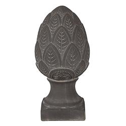 Foto van Clayre & eef decoratie beeld dennenappel ø 13*26 cm grijs steen decoratief figuur decoratieve accessoires