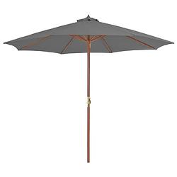 Foto van Vidaxl parasol met houten paal 300 cm antraciet