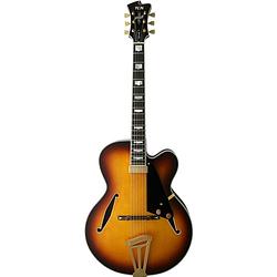 Foto van Fgn guitars masterfield jazz mfa-fp, jazz burst met koffer