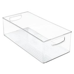 Foto van Idesign - opbergbox met handvaten, 20.3 x 40.6 x 12.7 cm, stapelbaar, kunststof, transparant - idesign kitchen binz