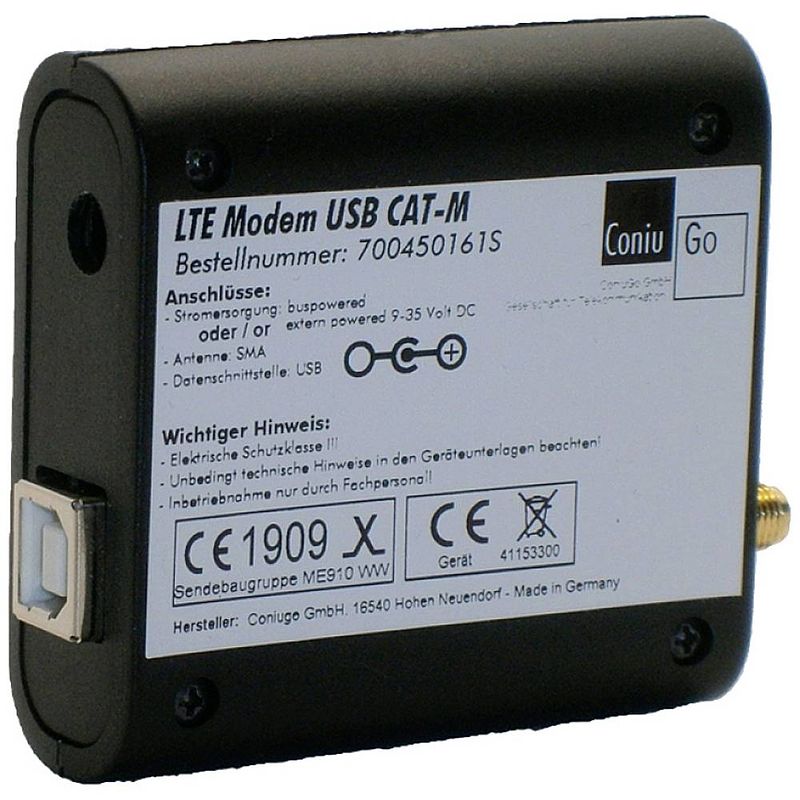 Foto van Coniugo coniugo lte gsm modem usb dualpowered cat m lte-modem 12 v/dc functie: alarmeren