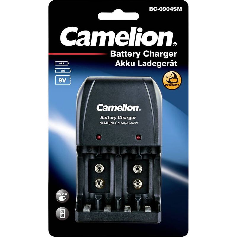 Foto van Camelion bc-904sm batterijlader nimh 9 v (blok), aaa (potlood), aa (penlite)