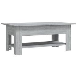 Foto van The living store salontafel 102x55x42 cm spaanplaat grijs sonoma eikenkleurig - tafel
