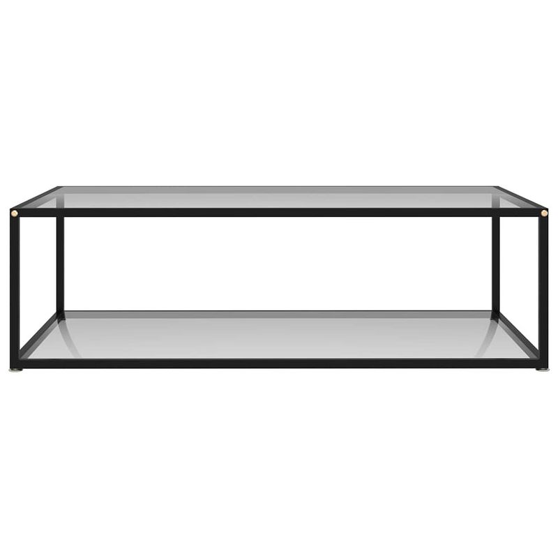 Foto van The living store salontafel transparant gehard glas en gepoedercoat staal - 120 x 60 x 35 cm - 2 lagen