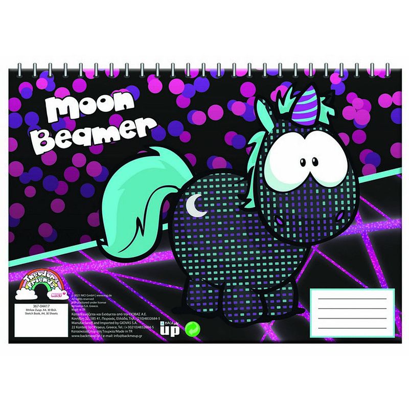 Foto van Nici schetsblok moon beamer junior a4 papier paars 30 vellen