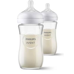 Foto van Philips avent - glas babyfles - natural response - 2 stuks - 240ml