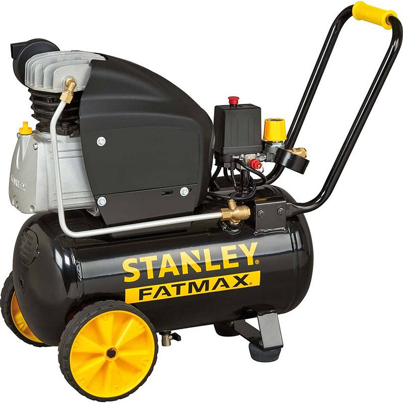 Foto van Stanley compressor 251/10/24s fmxcm0062e - luchtcompressor 10bar - 24l - anti-slip handvat - zwart