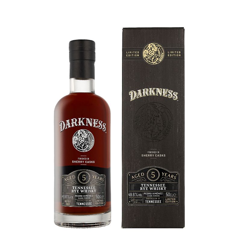 Foto van Darkness 5 years ten rye 50cl whisky + giftbox