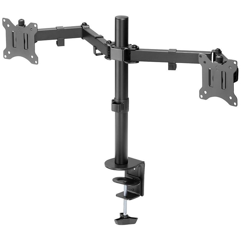Foto van Digitus da-90400 monitor-tafelbeugel 33,0 cm (13) - 81,3 cm (32) draaibaar, in hoogte verstelbaar, kantelbaar, kantelbaar en zwenkbaar, roteerbaar