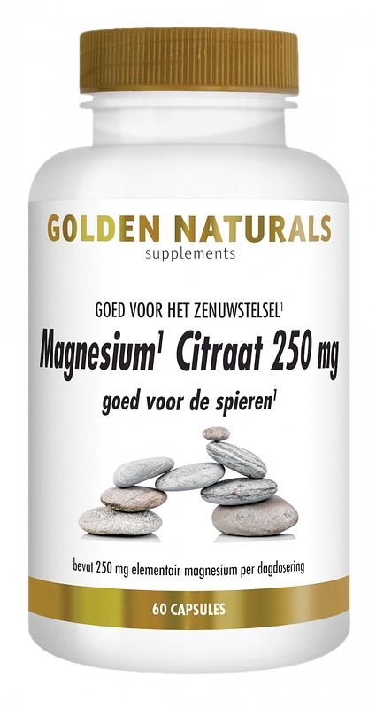 Foto van Golden naturals magnesium citraat 250mg capsules