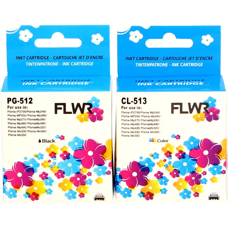 Foto van Flwr canon pg-512 / cl-513 multipack zwart en kleur cartridge