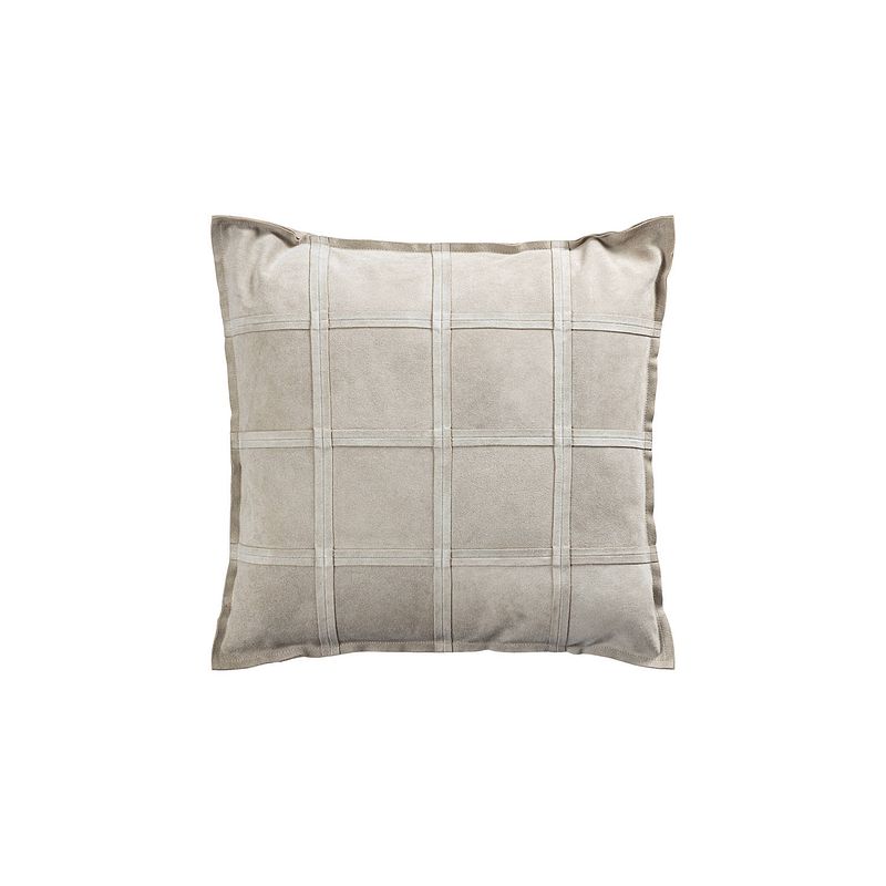 Foto van Ptmd cobie taupe suede leather cushion square l