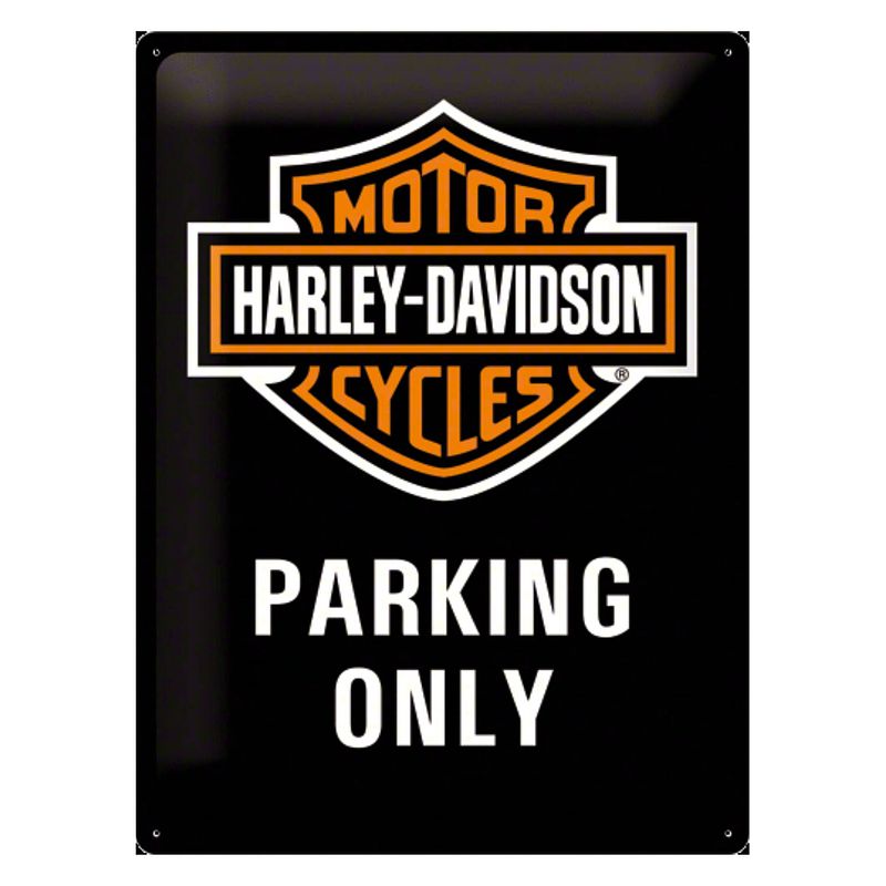 Foto van Wanddecoatie parking harley davidson - metalen wandbordjes