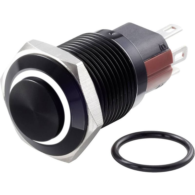 Foto van Tru components tc-7495084 tc-gq16-kh-11e/j/w/12v/a vandalismebestendige drukschakelaar 48 v/dc 2 a 1x uit/(aan) moment wit ip65 1 stuk(s)