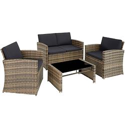 Foto van Tectake® - wicker zitgroep tuinset lucca - natuurkleur - 404916