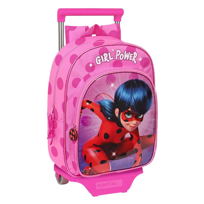 Foto van Schoolrugzak met wielen lady bug fuchsia (26 x 34 x 11 cm)