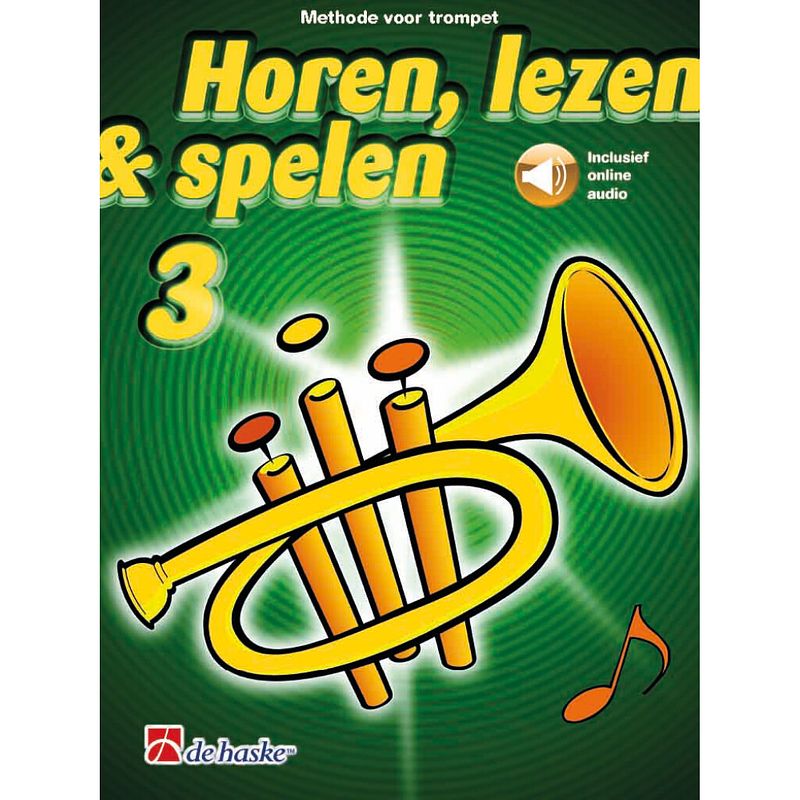 Foto van De haske horen, lezen & spelen 3 trompet lesboek