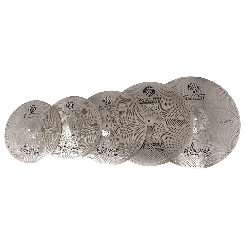 Foto van Fazley cym-mute-pro-s low noise silver 4-delige bekkenset incl. bekkentas