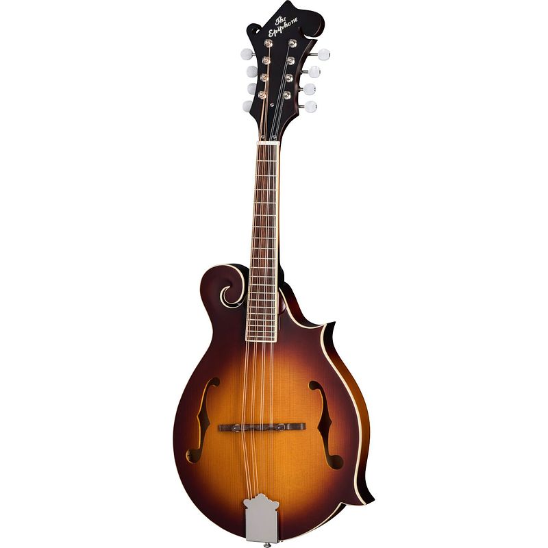 Foto van Epiphone f-5 studio vintage sunburst satin f-stijl mandoline met premium gigbag