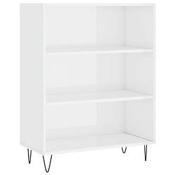 Foto van The living store boekenkast metaal en bewerkt hout - 69.5 x 32.5 x 90 cm - hoogglans wit