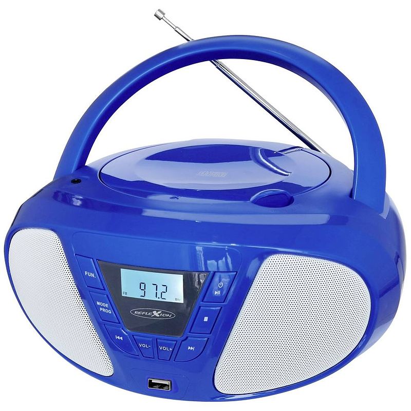 Foto van Reflexion radio/cd-speler vhf (fm) aux, cd, usb blauw