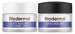 Foto van Combiset biodermal anti age 30+ gezichtsverzorgingsroutine - dag- en nachtcrème - 2 stuks