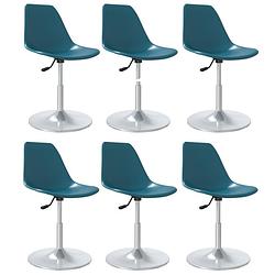 Foto van Vidaxl eetkamerstoelen draaibaar 6 st polypropeen turquoise