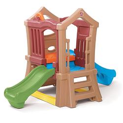 Foto van Step2 play up double slide climber speeltoestel voor kinderen klimtoestel met 2 glijbanen van plastic / kunststof