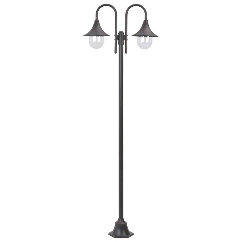 Foto van Vidaxl paalverlichting tuin e27 220 cm aluminium brons 2-delig