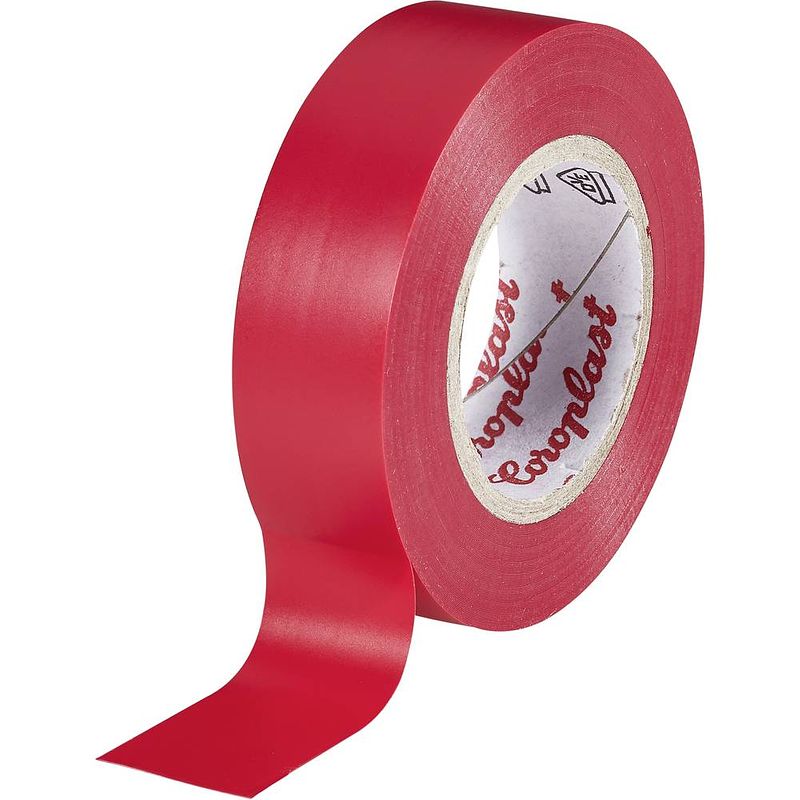 Foto van Coroplast 302 302-10-19rd isolatietape rood (l x b) 10 m x 19 mm 1 stuk(s)