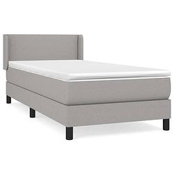 Foto van The living store boxspring met matras stof lichtgrijs 80x200 cm - bed