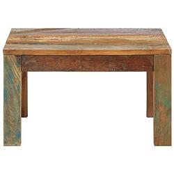 Foto van The living store banktafel - massief gerecycled hout - 60 x 60 x 35 cm