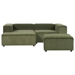 Foto van Beliani aprica - modulaire sofa-groen-corduroy