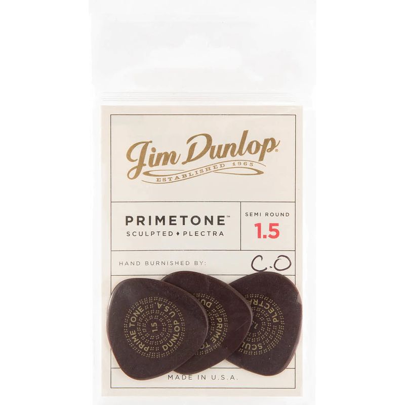 Foto van Dunlop primetone semi-round smooth pick 1.50mm plectrumset (3 stuks)