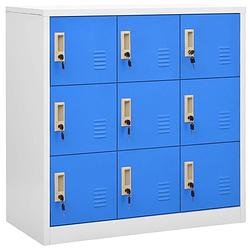 Foto van The living store lockerkast - opbergkast - 90 x 45 x 92.5 cm - staal - 9 lockers