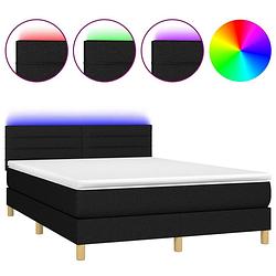 Foto van The living store boxspring - led - pocketvering - 140x200 cm - zwart