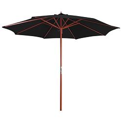 Foto van Vidaxl parasol met houten paal 300x258 cm zwart