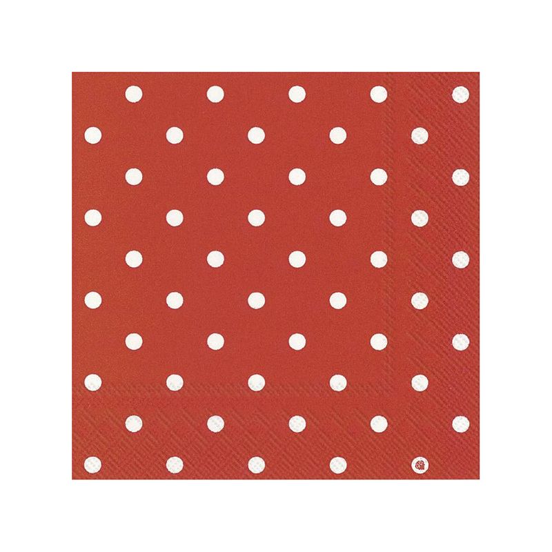 Foto van 60x polka dot 3-laags servetten rood met witte stippen 33 x 33 cm - feestservetten