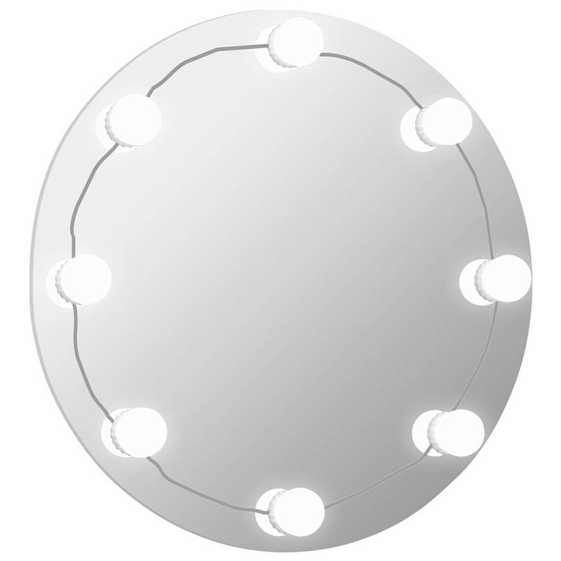 Foto van The living store wandspiegel modern - led - zilver - 60 cm diameter