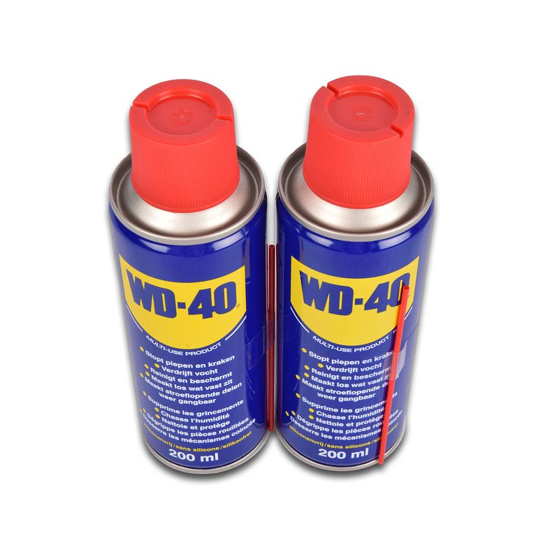 Foto van 2x wd-40 multispray van 250 ml, inhoud 250ml