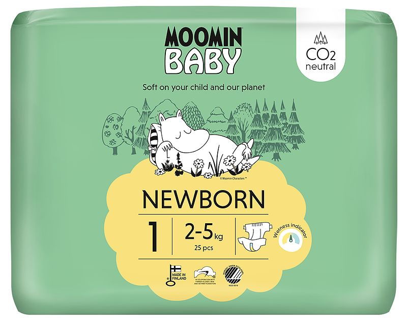 Foto van Moomin baby luier maat 1 newborn