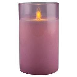 Foto van Magic flame - led kaars wax glas 12,5cm roze