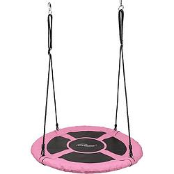Foto van Physionics- nestschommel - outdoor/indoor, tot 300 kg belasting, diameter 100 cm, voor kinderen en volwassenen, roze...
