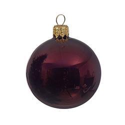 Foto van Kerstballen glas glans 15 cm ossenbloed